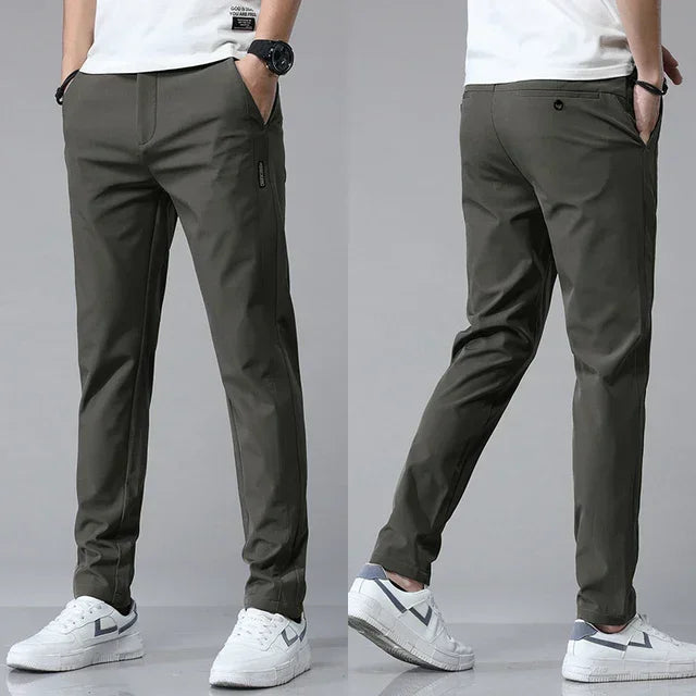 Spring Summer Ultra-thin Men's Stretch Slim Straight Casual Pants High Quality Fashion Breathable Golf Sports Trousers