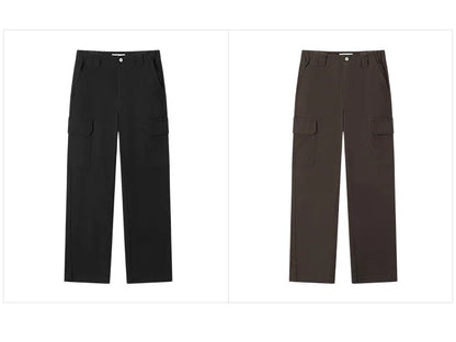 Women Pants Urban Workwear Cargo Wide Leg Loose Straight Casual Style Slim Street Daily Trousers 2026 Autumn