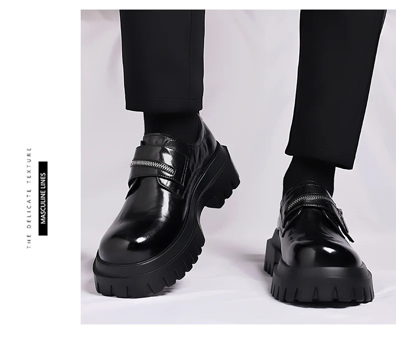 2026 New Derby men's leather shoes Thick bottomed British style design Leisure Party Business Office Luxury adult shoes