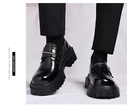 2026 New Derby men's leather shoes Thick bottomed British style design Leisure Party Business Office Luxury adult shoes