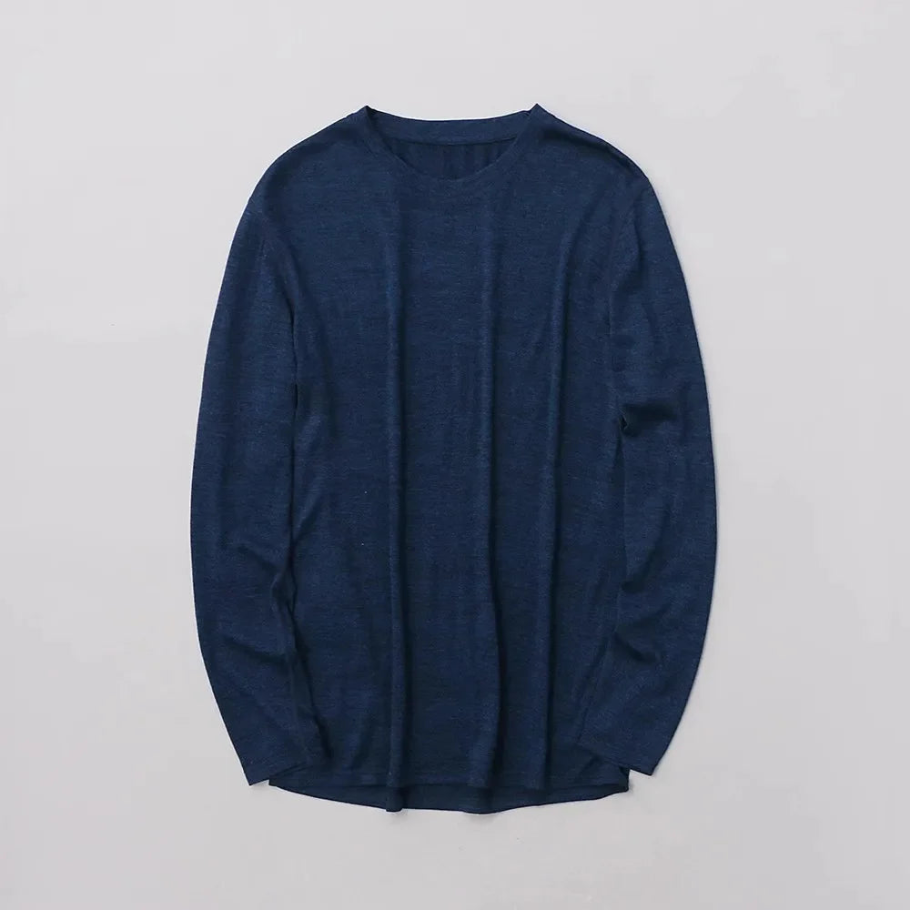 Men's 100% Merino Wool Base Layer Shirt 240G Thermal Top Warm Wicking Breathable Anti-Odor Underwear Warm Clothing Base Layer
