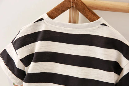 New Summer Baby Boys Clothes Suit Children Girls Cotton Striped T-Shirt Shorts 2Pcs/Sets Toddler Casual Clothing Kids Tracksuits