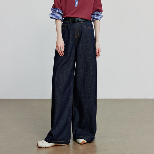 Women Denim Jeans 2025 Autumn New loose Curved Banana Wide Leg Pants
