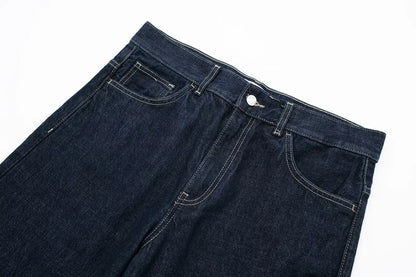 Women's High-Waisted Jeans Slim Trailing Trousers Rolled Leg Denim Pant Fashion Lady High Street Casual Wide-Leg Jeans