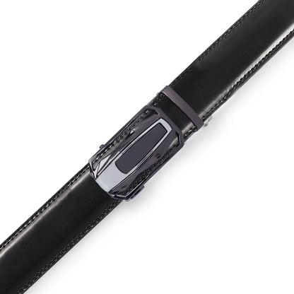 Men Belt High Quality Genuine Leather Belt Metal Alloy Automatic Buckle Brand Luxury Design Waist Belts for Men 150cm Size