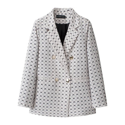 Casual Plaid Women's Suit Jacket Spring Autumn New Style Large Size Street Style Top Quality Polyester Commute Style Fashionable