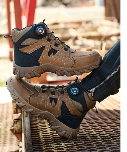 Safety Rotating button  Boots Men Outdoor tactical boots Indestructible shoes Puncture-Proof Work Boots Steel toe shoes Sneakers