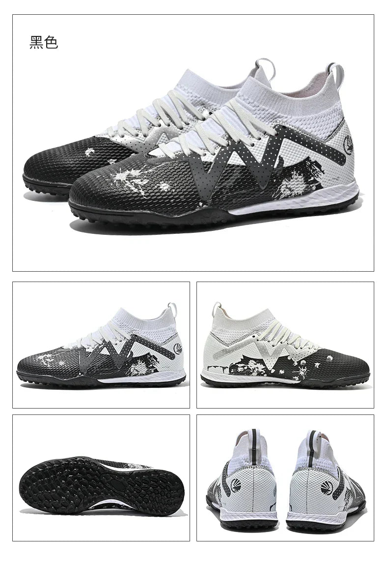 Men New TF Football Boots Society Indoor Original Top Quality Non Slip Male Soccer Shoes Sneakers Ultralight Breathable Ankle