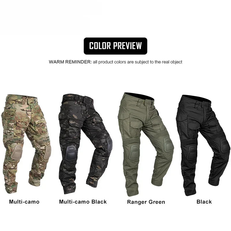 G3 Cargo Pants Men Hiking Pants with Pads camouflage Tactical Pant Streetwear Multicam Hunting Pants Gen3 Mens Clothing New