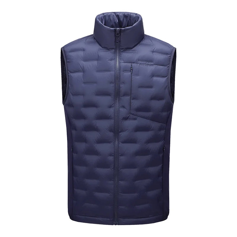 Winter Man White Duck Down Vest Men Waterproof Windproof Casual Sleeveless Vests Man Multi Pocket Warm Ultralight Waistcoat Coat