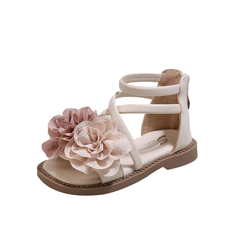 Girls' Sandals 2026 Summer New Children's Flower Princess Shoes Soft Sole Anti Slip Baby Girls' Roman Sandals