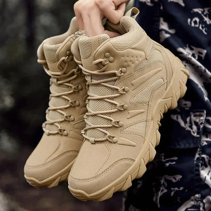 Men Boots Outdoor Combat Ankle Boot Tactical Boots for Man Anti-Slip Motocycle Boots Climbing Hiking Shoes Size 39-46