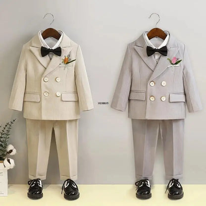 Flower Boys Photography Suit Baby Kids Formal Ceremony Costume Children Birthday Wedding Party Dress Performance Tuxedo Set