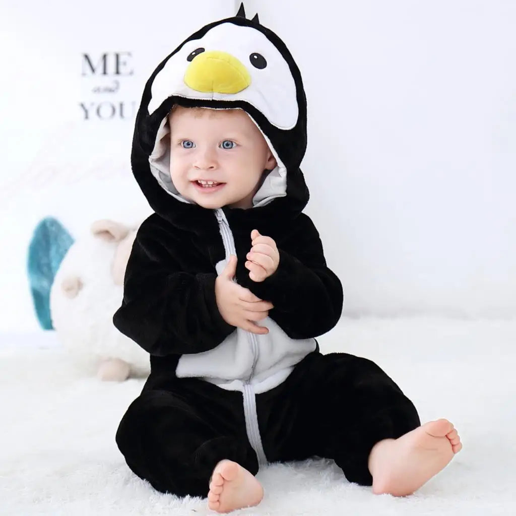 Cute Monkey Tiger Dinosaur Cosplay Costumes Boys Girls Toddler Animal Jumpsuit Baby Rompers Infant Clothes Pyjamas Kids Kigurumi