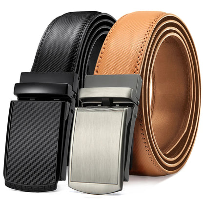 Men Belt Leather Belt  Automatic Genuine Leather Fashion Belts Ratchet Luxury Belts Men's Trouser Belt Belt for Men