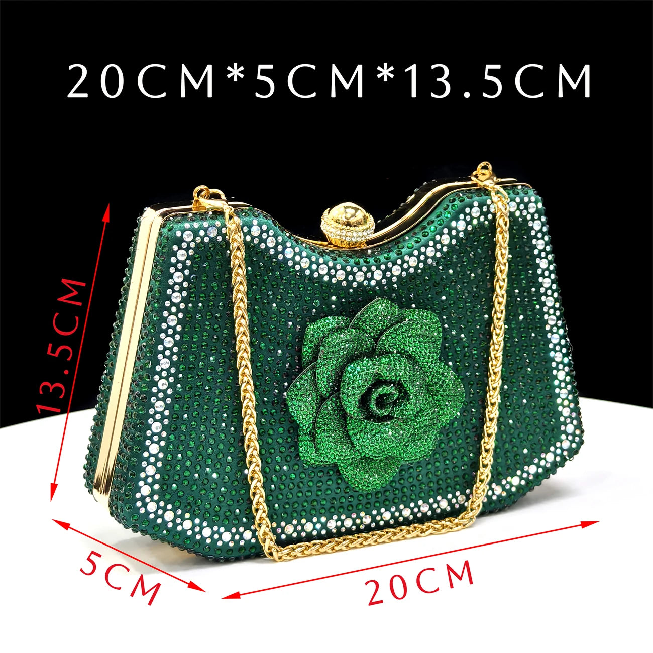 Trendy Brown High Heel Women's Shoes with 3D Rose Rhinestones & Matching Handbag Set - Italian-Inspired Pointed-Toe Design