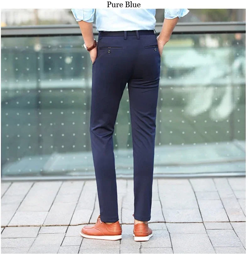 Black Suit Pants for Men Spring and Autumn Stretchy and Non-Ironing Office Trousers Slim Fit Formal Pants for Men Dress Pants