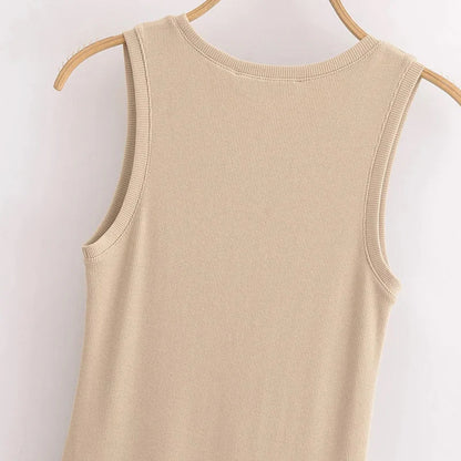 Khaki Elegant Long Dresses 2025 Women's Spring Sleeveless Black Dresses Fashion Casual Party Y2k Dress Vestidos For Female