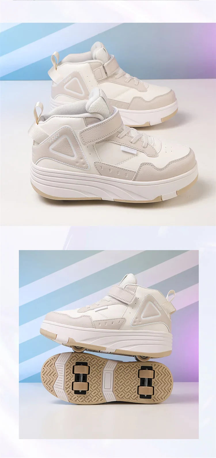 Kids Roller Skate Shoes Fashion Casual Sports Children 4-Wheels Sneakers for Boys and Girls Outdoor Running