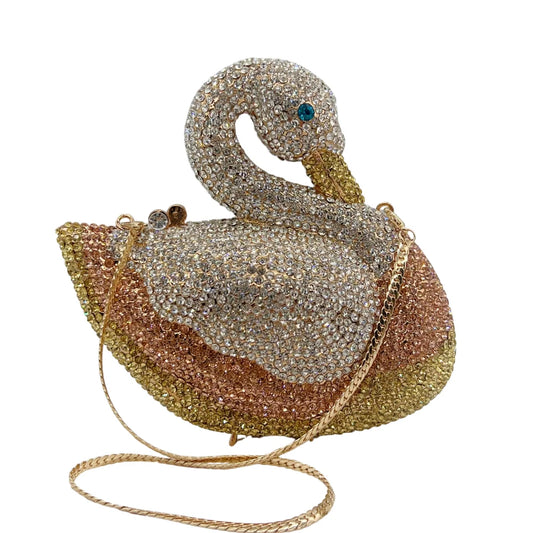New Product Colorful Jewelry Crystal Swan Evening Bag Luxury Ladies Boutique Evening Bag With High Quality