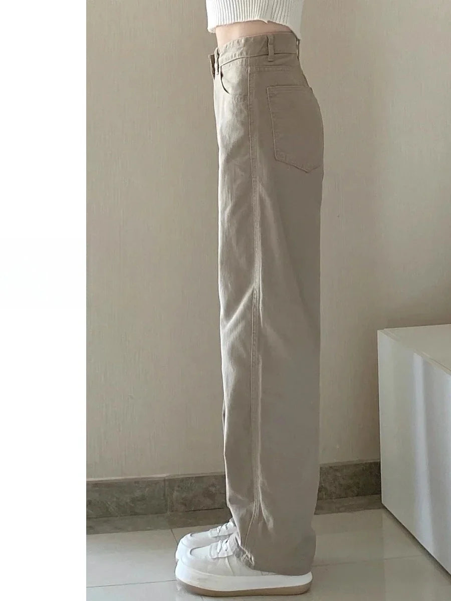 Kaqi White Jeans Women Wide Leg Pants Mom Femme Y2K Jeans Bermuda Woman Trousers Clothing Pantalones Spodnie Damskie