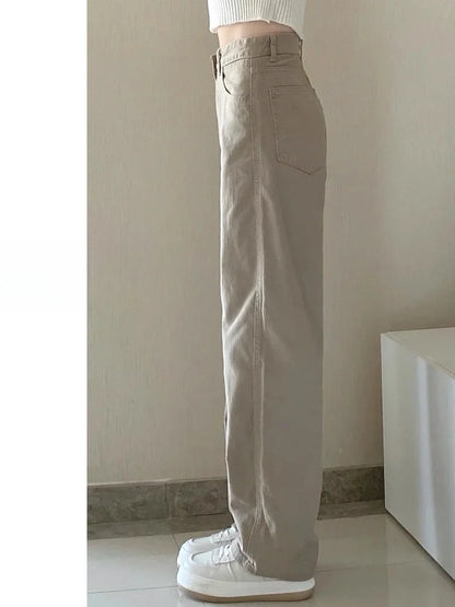 Kaqi White Jeans Women Wide Leg Pants Mom Femme Y2K Jeans Bermuda Woman Trousers Clothing Pantalones Spodnie Damskie