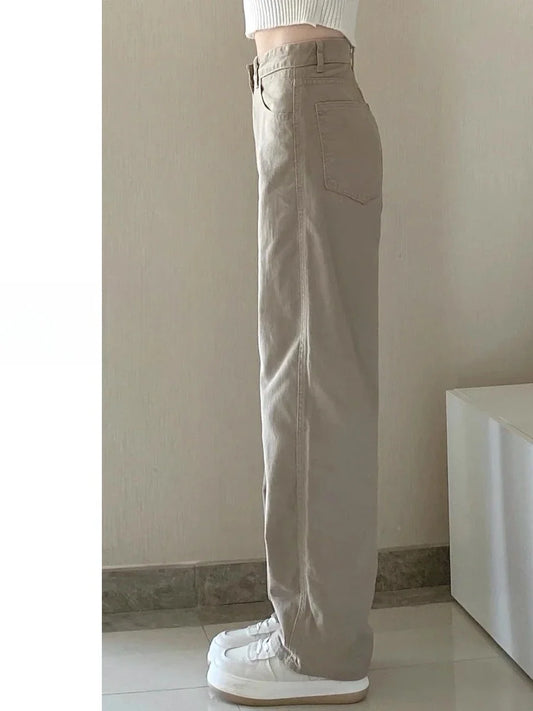 Kaqi White Jeans Women Wide Leg Pants Mom Femme Y2K Jeans Bermuda Woman Trousers Clothing Pantalones Spodnie Damskie