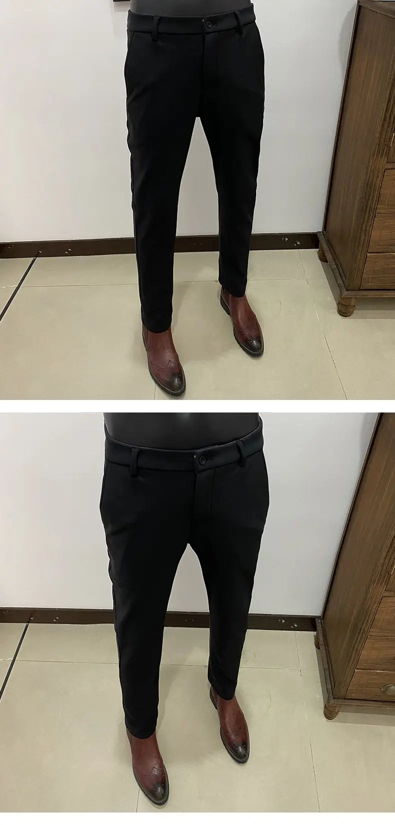 2025 Autumn Winter New With Velvet Warm Casual Pants High Quality Slim Fit Men's Formal Business Office Social Solid Trousers