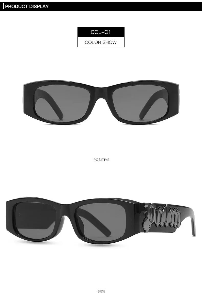 2024 Vintage Luxury Square Sunglasses Women Fashion Letters Sun Glasses Classic Retro Shades Outdoor Travel Male Eyewear UV400
