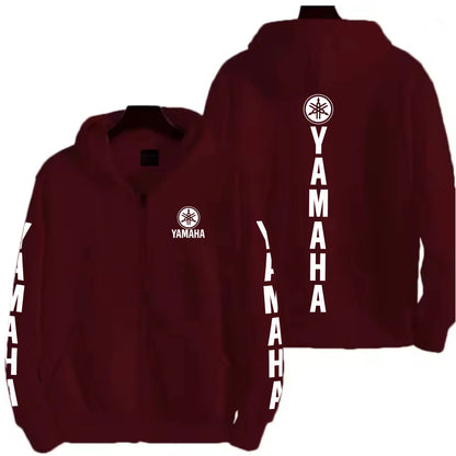 Men's YAMAHA Zipper Hoodie Long Sleeve Motorcycle Racing Printed Hoodie Sportswear Casual Street Couple Jacket with Pocket