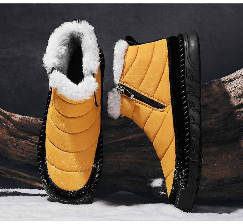 New Fashion Men's Boots Winter Plush Men Snow Boots Warm Fur Ankle Boots Outdoor Non-slip Sneakers Winter Casual  Boots Size 46