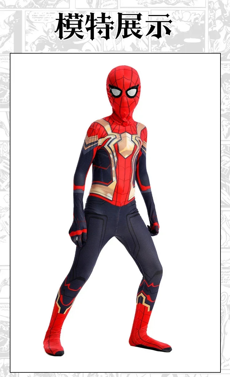 Spiderman Costume Spider Man Black Panther Iron Man Spider Gwen Cosplay Zentai Jumpsuit Bodysuit Halloween Costume Adult Child