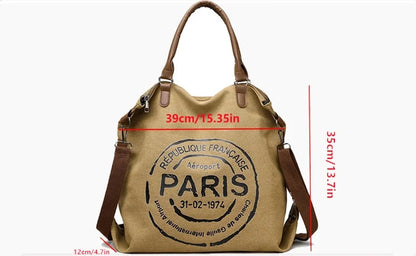 Women's Handbag Women's Shoulder Bag Fashion Purse Vintage CANVAS Bag Large Capacity Handbag Inclined Shoulder Bag Mom's Bag