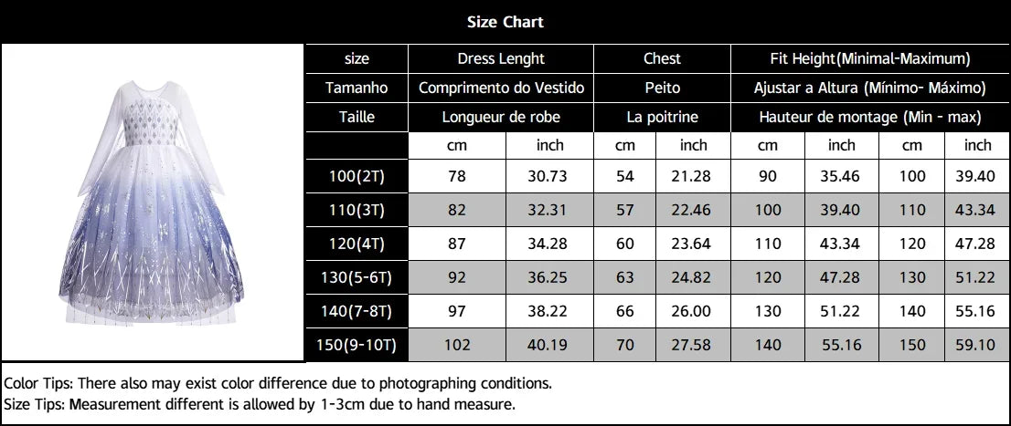 Elsa Anna Princess Dress Girls Cosplay Mesh Sequin Costumes Kids Snow Queen Halloween Carnival Birthday Party Gowns 12Y