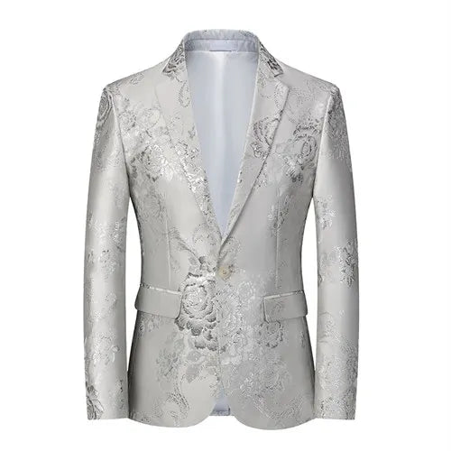 2026 New Men's Pink Embroidered Suit Jacket, Wedding Party Dress Coat, Fashionable Slim Male Blazers, Asian Size M-5XL 6XL