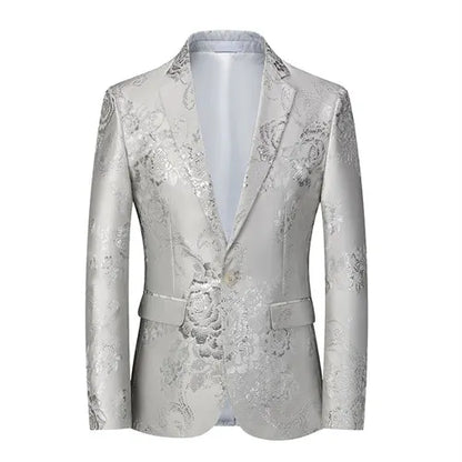 2026 New Men's Pink Embroidered Suit Jacket, Wedding Party Dress Coat, Fashionable Slim Male Blazers, Asian Size M-5XL 6XL