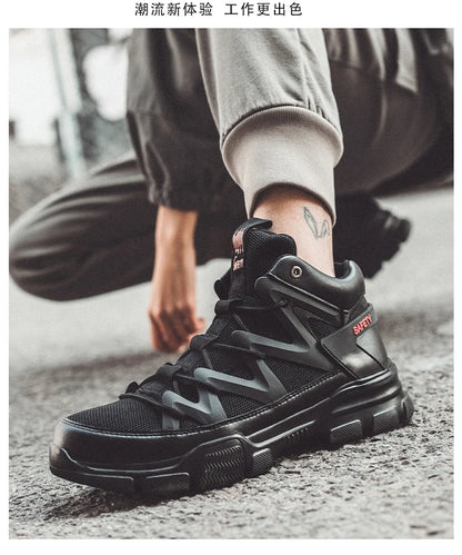 Male Work Boots Indestructible Safety Shoes Men Steel Toe Puncture-Proof Work Sneakers Male Shoes For Adult Work Shoes