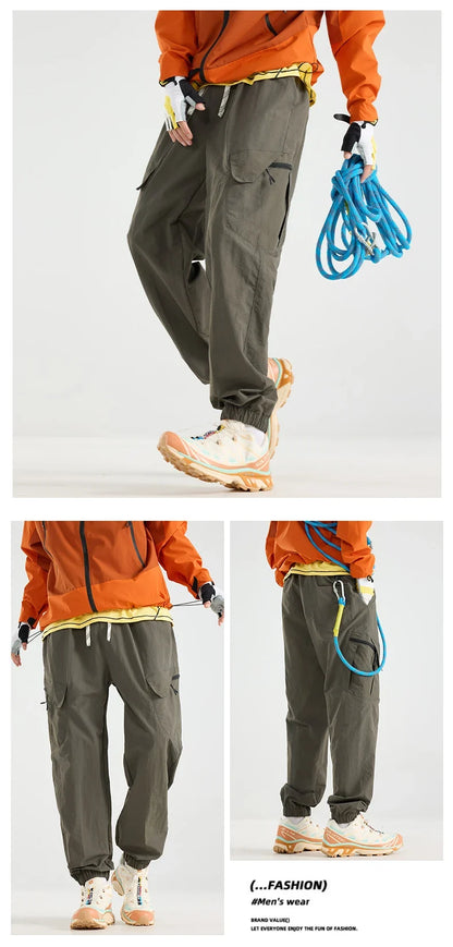 Men Water-repellent Hiking Pants Autumn Mountaineering Cargo Pants Breathable Fishing Camping Cycling Trekking Trousers