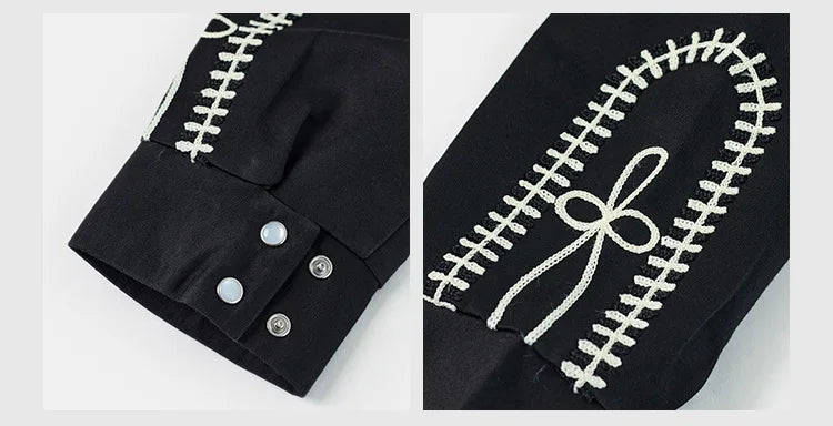 Non Stock Bolero Men's Rockabilly Jacket in Black Vintage-Inspired Western Embroidery Outerwear