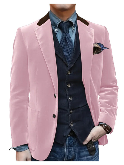 Vintage Red Velvet Suit Blazer For Men Elegant Casual Sports Jacket Man Jackets Mens Clothing Men's Male Coats