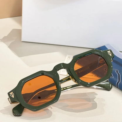 Irregulare Square Sunglasses Thick Acetate Polygon High Quality Handmade Vintage Fashion Brand Design UV400 with Case