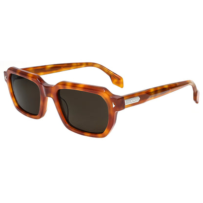 Designer Retro Rectangle Sunglasses Color Block Black Dark Red Temples UV400 Unisex Eyewear