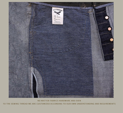 Red Tornado NOIR 18oz Indigo Selvedge Denim Jeans One-wash with Cinch-Back and Arcuate Stitching