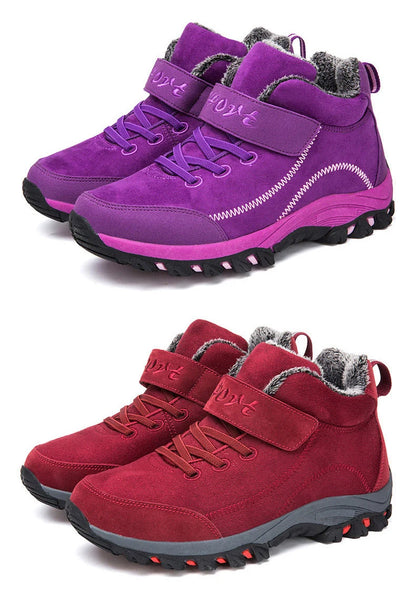 Waterproof Winter Men Boots Cow Suede Warm Snow Women Boots Men Work Casual Shoes High Top High-top Non-slip Ankle Boots