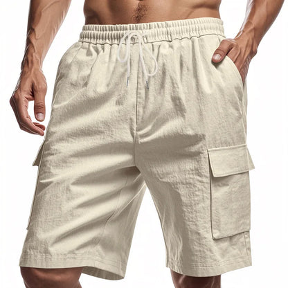 Casual Shorts Men Pants Men Sweatpants Joggers Fitness Clothing Multi-Pocket Work Shorts Relaxed-Fit Linen Pantaloncini Uomo