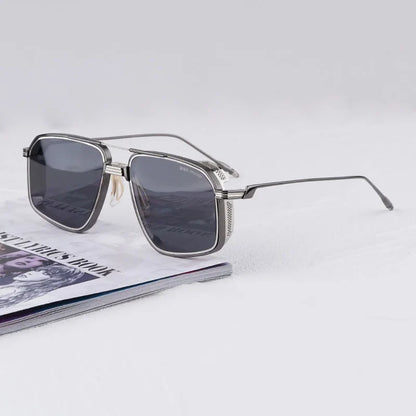 Jagger Limited Edition Sunglasses Square Metal 10th Anniversary Handmade Double Bridge Alloy Gradient UV400 High Quality Glasses