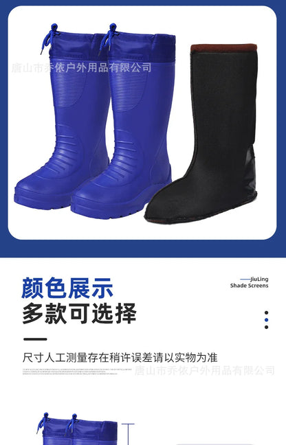 Men's Women's High-End Rain Boots Closed Rainproof and Waterproof Short and Mid.Calf Length Non-Slip Drawstring Rubber Boots