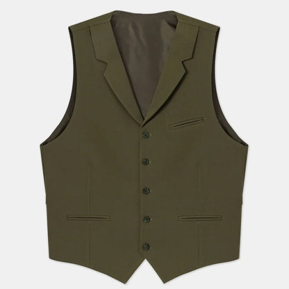 Men Vest Beige With Lapel Solid Single Button Waistcoat For Wedding Birthday Banquet Party Business Daily Casual Men Suit Vest
