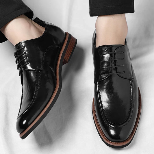 High Quality Male Oxford Shoes Leather Mens Casual Shoes Pointed Thick Bottom Business Brand Footwear Soft Comfortable Loafers