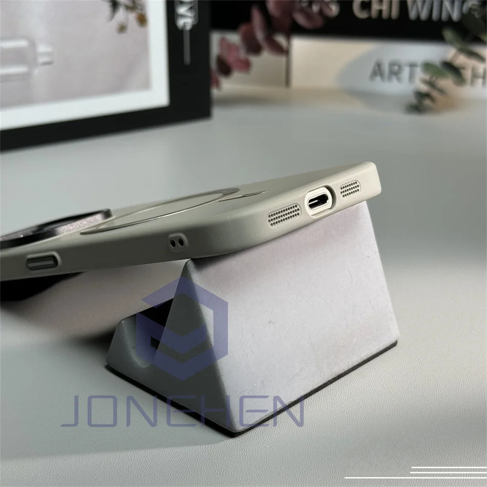 Luxury Solid Color Matte Magnetic Wireless Charge Case For Magsafe For iPhone 15 14 13 12 16 17 Pro Max Ultra Thin Hard PC Cover